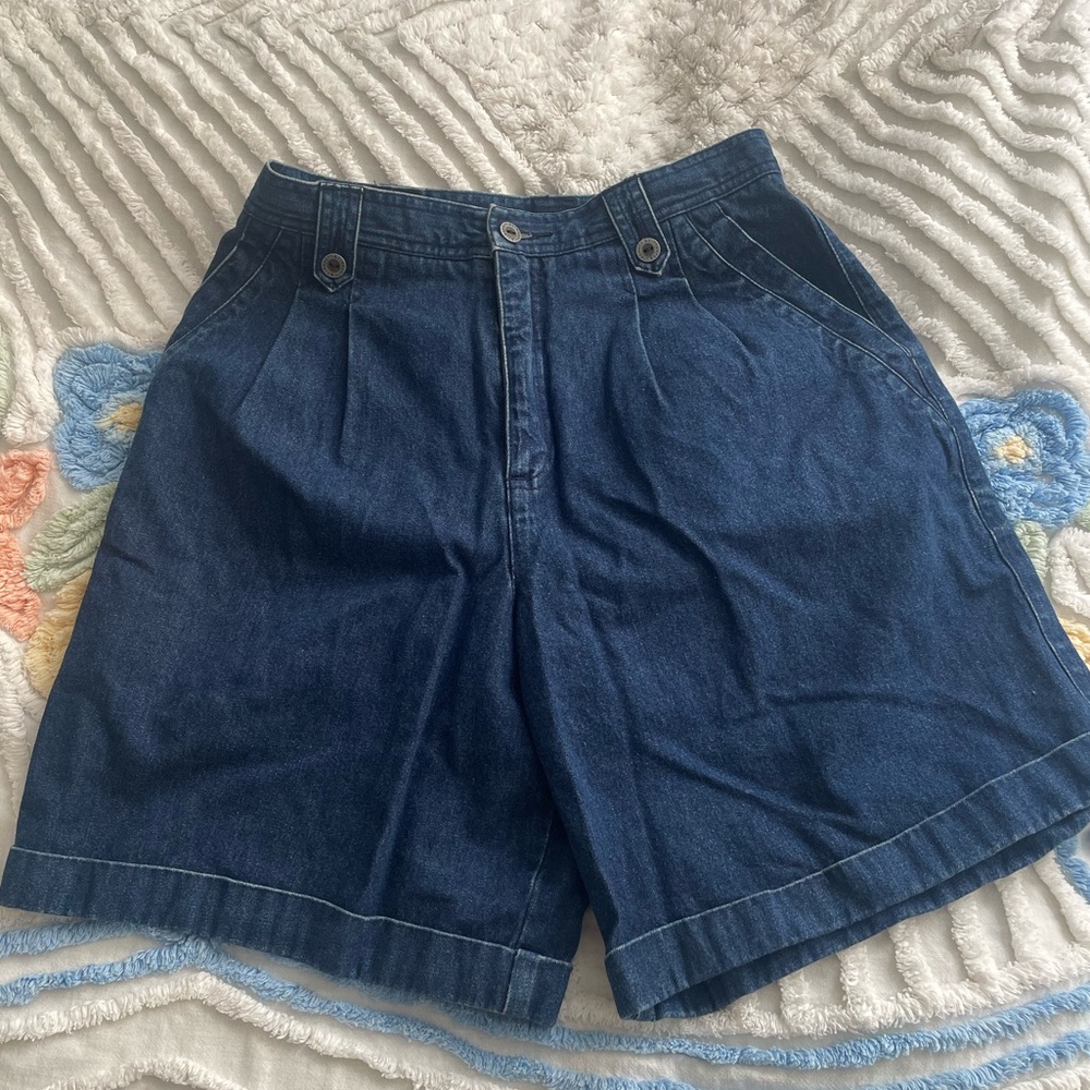 80's Blue Jean Denim Shorts Vintage LIZ SPORT 1980's Cotton High Rise Jeans